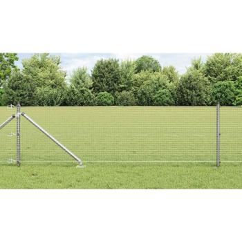 ARDEBO.de - Zaunpfosten Set 2er Set Verzinkter Stahl 25 x 0,5 m Stabil