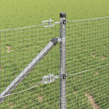 Zaunpfosten Set 2er Set Verzinkter Stahl 25 x 0,5 m Stabil