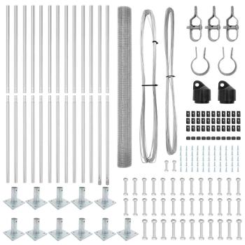 geschweißter Drahtzaun mit 13 flanged Pfosten 1,5x25 m verzinkter Stahl