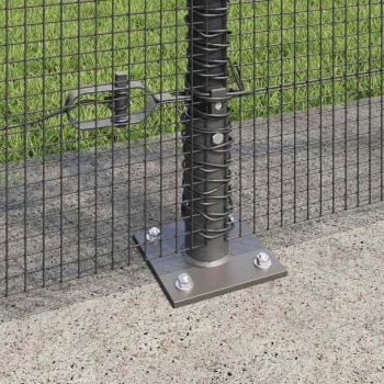 Zaunpfosten-Set 2er Set Grau Metall, PVC 25 x 1,5 m Langlebig
