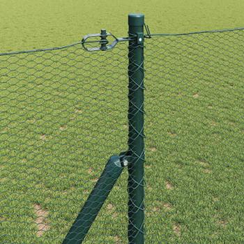 Bodenmontierter Sechseckzaun 10 x 1 m PVC-beschichteter Stahl