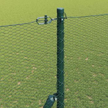 Bodenmontierter Sechseckzaun 10 x 1,5 m PVC-beschichteter Stahl