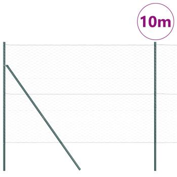 Bodenmontierter Sechseckzaun 10 x 1,6 m PVC-beschichteter Stahl