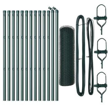 Zaunset Set aus 2 Waldgrün Pulverbeschichteter Stahl 25 x 0,5 m