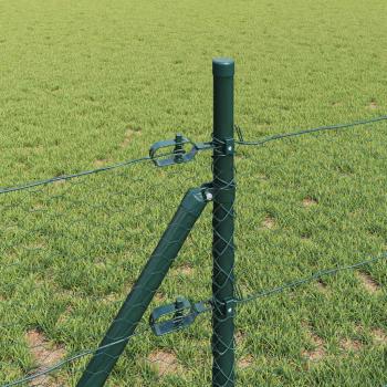 Zaunset Set aus 2 Waldgrün Pulverbeschichteter Stahl 25 x 0,5 m