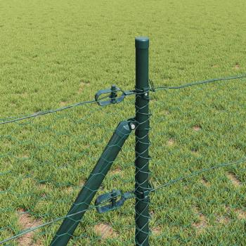 Zaunset Set aus 2 Waldgrün Pulverbeschichteter Stahl 25 x 0,5 m
