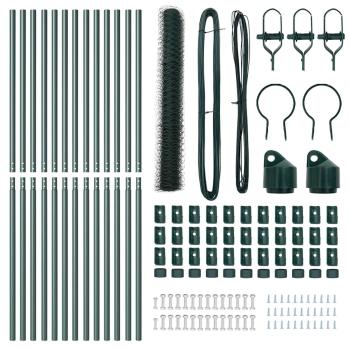 Zaunset Set von 2 Waldgrün Metall 25 x 1 m Langlebig Zaunset