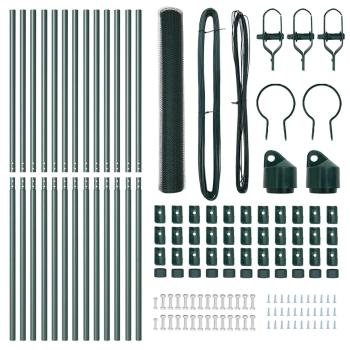 Bodenmontierter Sechseckzaun 25 x 1,4 m PVC-beschichteter Stahl