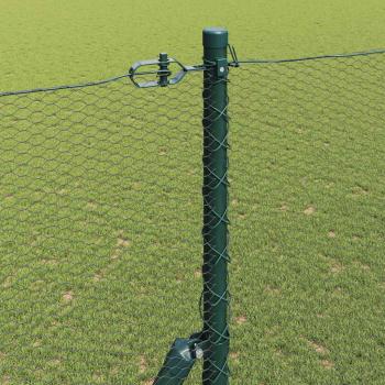 Bodenmontierter Sechseckzaun 25 x 1,5 m PVC-beschichteter Stahl