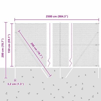 Sechseckiger Zaunbodenfixierung 25 x 1,5 m Grün Netz