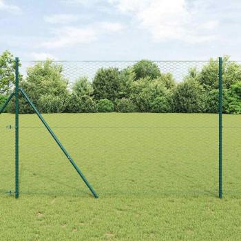 ARDEBO.de - Zaun Set Set aus 2 Grün Metall 25m x 1.5m Langlebig Zaun Set