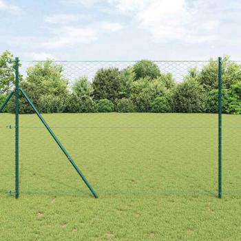 ARDEBO.de - Zäunung Set Set aus 2 Grün Pulverbeschichteter Stahl 25 x 1,5 m