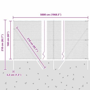 Sechseckiger Zaunbodenfixierung 50 x 1,6 m Grün Netz