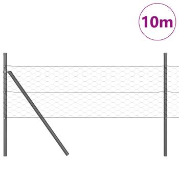 Bodenmontierter Sechseckzaun 10 x 0,5 m PVC-beschichteter Stahl