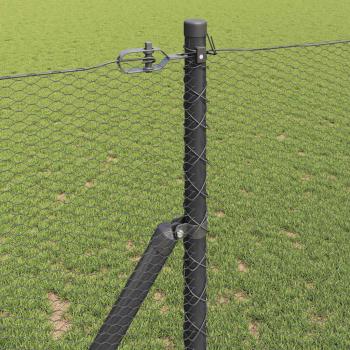 Bodenmontierter Sechseckzaun 10 x 1 m PVC-beschichteter Stahl