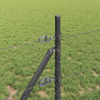 Zaun-Set Set aus 2 Grau Verzinkter Stahl 25 x 0,5 m Erweiterbar