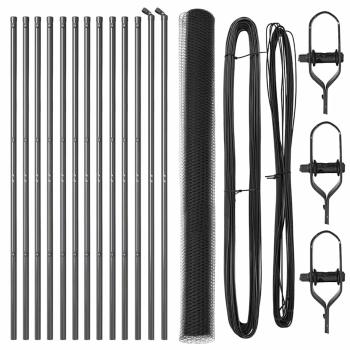 Zaunset Set aus 2 Grau Metall 25 x 1,5 Meter