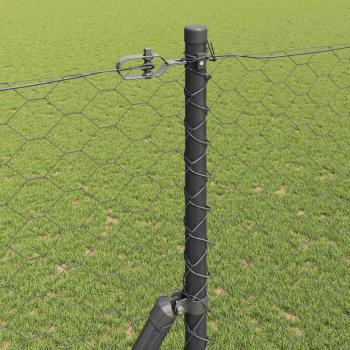 Zaunset Set aus 2 Grau Verzinkter Stahl 25m x 1.5m Langlebig