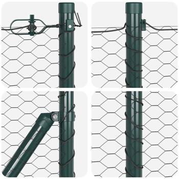 Bodenmontierter Sechseckzaun 50 x 0,4 m PVC-beschichteter Stahl