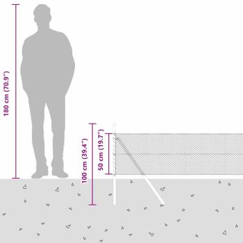 Bodenmontierter Sechseckzaun 50 x 0,5 m PVC-beschichteter Stahl