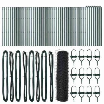 Bodenmontierter Sechseckzaun 100 x 0,4 m Grau Netz