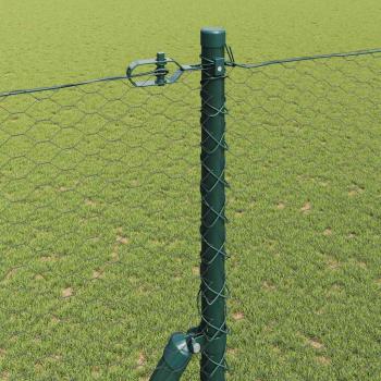 Bodenmontierter Sechseckzaun 100 x 1,6 m Grau Netz