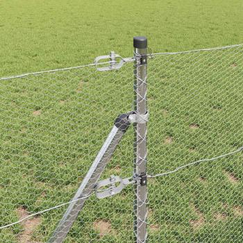 Sechseckzaun 0,6x10 m Verzinkter Stahl, Zaunpfosten 7 Stück Ø32 mm 100 cm Verzinkter Stahl