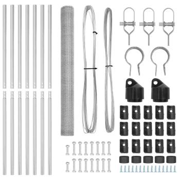 Sechseckzaun 1,6x10 m Verzinkter Stahl, Zaunpfosten 7 Stk Ø32 mm 210 cm Verzinkter Stahl