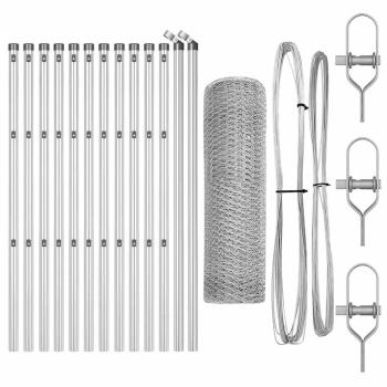 ARDEBO.de - Zaunset Set aus 2 Feuerverzinkter Stahl 25 x 0,5 m Robuster