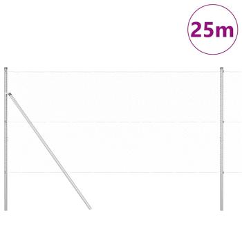 Zaunset Set aus 2 Verzinkter Stahl 25 m Langlebig Outdoor Zaun