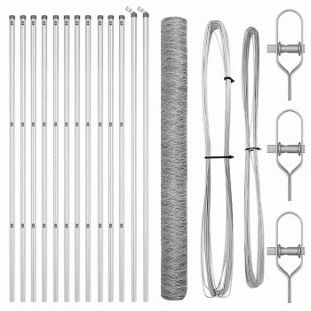 Zaunset Set aus 2 Feuerverzinkter Stahl 25 x 1,5 m Langlebig