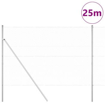 Zaunset Set aus 2 Feuerverzinkter Stahl 25 x 1,5 m Langlebig