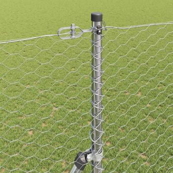 Zaunset Set aus 2 Feuerverzinkter Stahl 25 x 1,5 m Langlebig
