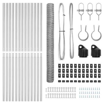 Zaunset Set aus 2 Feuerverzinkter Stahl 25 x 1,5 m Langlebig