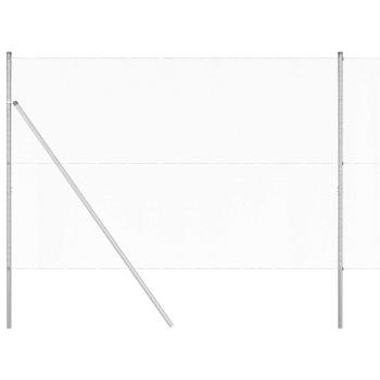 Sechseckzaun 1,6x25 m Feuerverzinkter Stahl, Zaunpfosten 13 Stück Ø32 mm 210 cm Feuerverzinkter Stahl