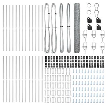 Sechseckzaun 1x50 m Verzinkter Stahl, Zaunpfosten 13 Stück Ø32 mm 150 cm Verzinkter Stahl