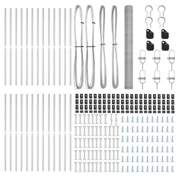 Sechseckzaun 1,6x50 m aus verzinktem Stahl, Zaunpfosten 13 Stück Ø32 mm 210 cm Verzinkter Stahl