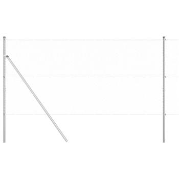 Hexagonzaun 1x100 m Verzinkter Stahl, Zaunpfähle 13 Stück Ø32 mm 150 cm Verzinkter Stahl