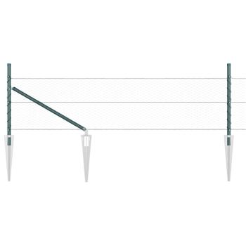 Zaun-Set 2-teilig Forstgrün Metall, Kunststoff 25 x 0,5 m