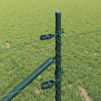 Zaunset Set aus 2 Waldgrün Verzinkter Stahl 25 x 0,5 m