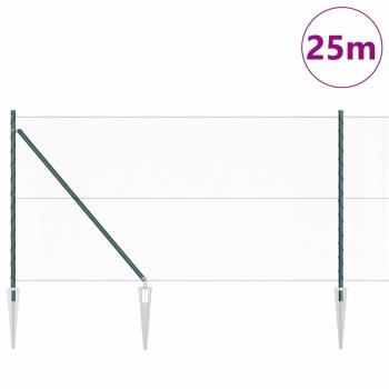 Zaunset Set von 2 Waldgrün Pulverbeschichteter Stahl 25 x 1 m