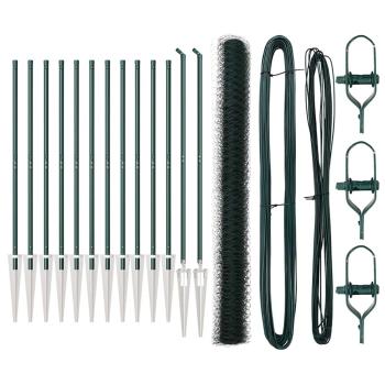 Zaunset 2er Set Grün Metall 25 x 1,5 m Langlebig