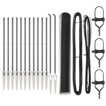 Zaun-Set 2er Set Grau Metall, Kunststoff 25 x 1,2 m Langlebig