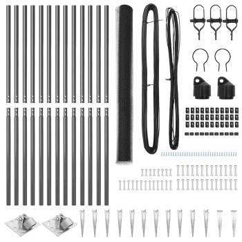 Zaunset Set aus 2 Grau Metall 25 x 1,5 m Langlebig