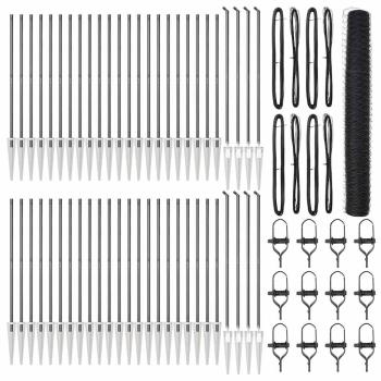 Sechseckzaun Grau 1,2x100 m Stahl, Zaunpfosten mit Spike 13 Stück Ø32 mm 140 cm verzinkter Stahl