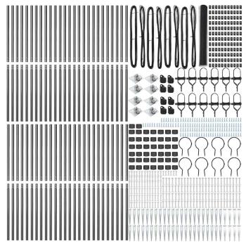 Sechseckzaun Grau 1,4x100 m Stahl, Zaunpfosten mit Spitze 13 Stück Ø32 mm 160 cm verzinkter Stahl