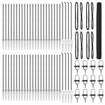 Hexagonzaun Grau 1,5x100 m Stahl, Zaunpfosten mit Spitze 13 Stück Ø32 mm 170 cm verzinkter Stahl
