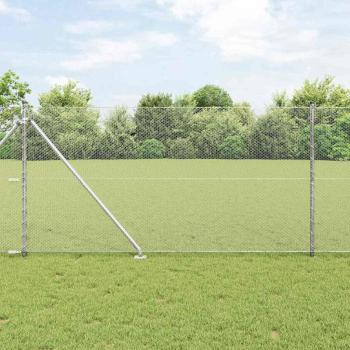 ARDEBO.de - Hexagonzaun 1x10 m feuerverzinkter Stahl, Zaunpfosten mit Spike 7 Stück Ø32 mm 120 cm feuerverzinkter Stahl