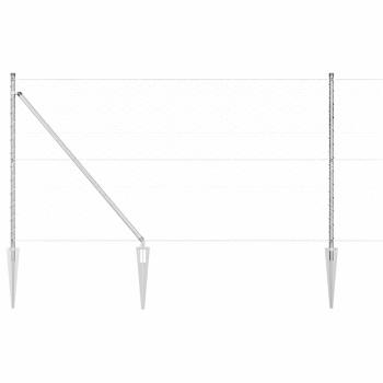 Sechseckzaun 1,2x10 m Verzinkter Stahl, Zaunpfosten mit Spike 7 Stk Ø32 mm 140 cm Verzinkter Stahl