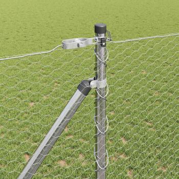 Zaunset Set von 2 Feuerverzinkter Stahl 25 x 1,2 m